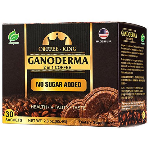 Ganoderma Reishi Coffee Mix, Instant 2-in-1 Mushroom Coffee with All Natural Ganoderma Lucidum. A Non Sugar - 30 sachets