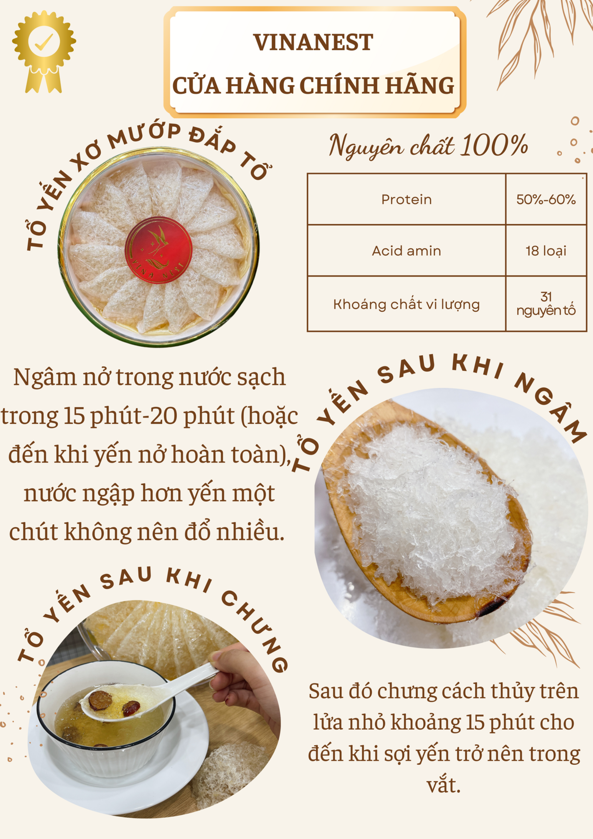 Vụn Yến Sơ Mướp Đắp Tổ (Vinanest Simply Swift 2)