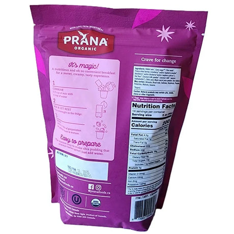 Prana Organic Overnight Oat & Chia Mix, 6g Fiber, Net wt 28 oz (794g)