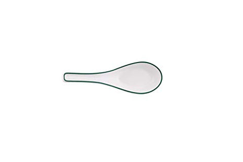 Nethan by MinhLong Premium Porcelain Ceramic Soup Spoon - 5.12 Inches (6 spoons, Green)