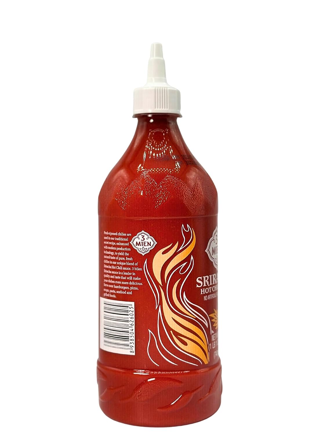 3 Mien Siracha Hot Chilli Sauce, Product of Vietnam - Net WT: 28 Fl Oz (740 ml) - Pinsot