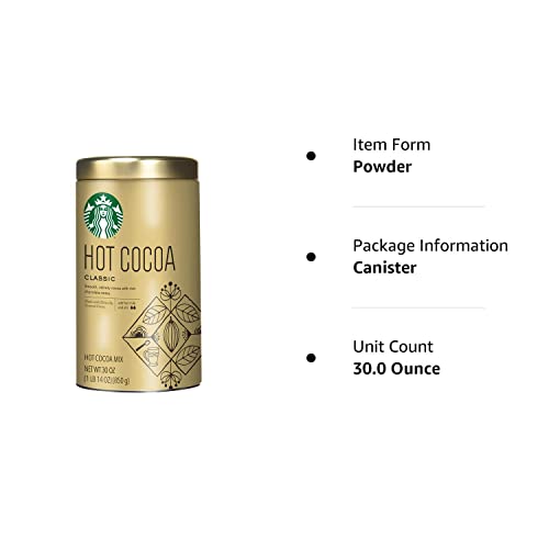 Starbucks Classic Hot Cocoa, 30 Ounce