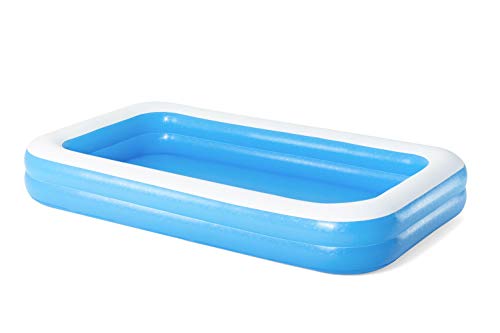 Family Lounge Pool, Rectangular Inflatable Set, 10ft x 7ft x 27in | Above Ground Pool, Blue