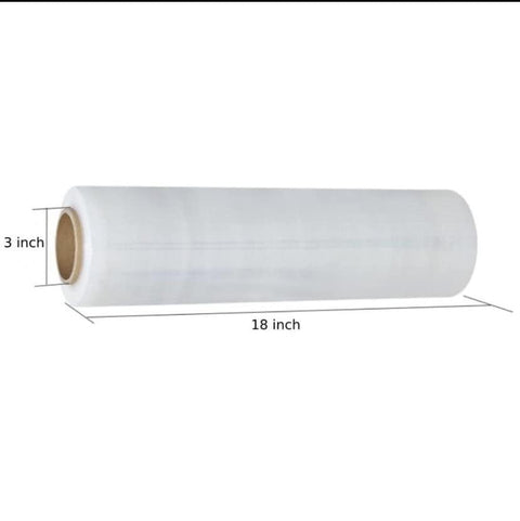 18" Stretch Film/Wrap 1500 feet 80 Gauge Industrial, Clear Packing Moving Packaging Heavy Duty Shrink Film (1 Roll)