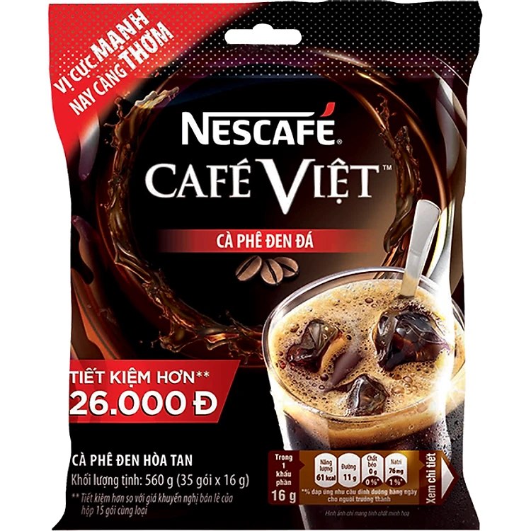 Nescafe Cafe Viet Black Iced Instant Coffee Drink Mix 35 Sachets x 16g