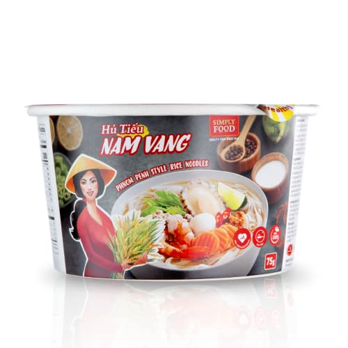 SIMPLY FOOD Instant Phnom Penh Rice Noodles (Hủ Tiếu Nam Vang) - 9 BOWLS/ 75g