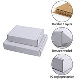 Dakoli Supplies 11x8x2 Inch Shipping Boxes 20 Pack Corrugated Cardboard Box Mailer for Small Business Mailing Packing, White