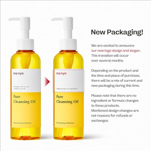 ma:nyo Pure Cleansing Oil Korean Facial Cleanser, Blackhead Melting, Daily Makeup Removal with Argan Oil, Korean Skin care 6.7 fl oz (1 Pack)