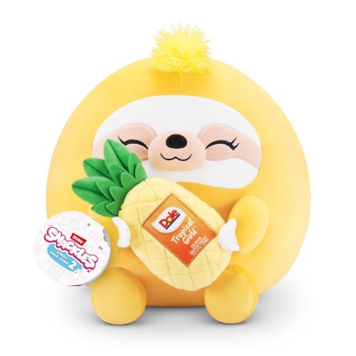 Snackles Series 2 Sloth & Dole 14 Inch Plush by ZURU, Ultra Soft Plush, Collectible Plush with Real Licensed Brands, Stuffed Animal, Giftable