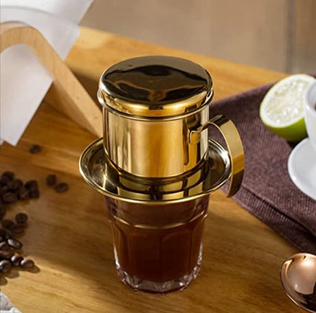 Vietnamese Slow Drip Filter - 12 Oz Gold Color