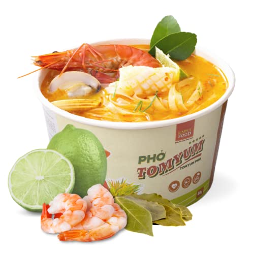 SIMPLY FOOD Instant Thai Flavored Tom Yum Pho Noodles (Phở Tom Yum) - 9 BOWLS/ 80g each