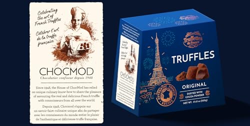 Chocmod Truffettes de France Natural Truffles, Plain, 1000-Gram Boxes (Pack of 2)