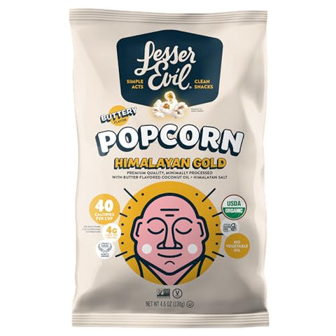LesserEvil Himalayan Gold Organic Popcorn, 4.6 Oz