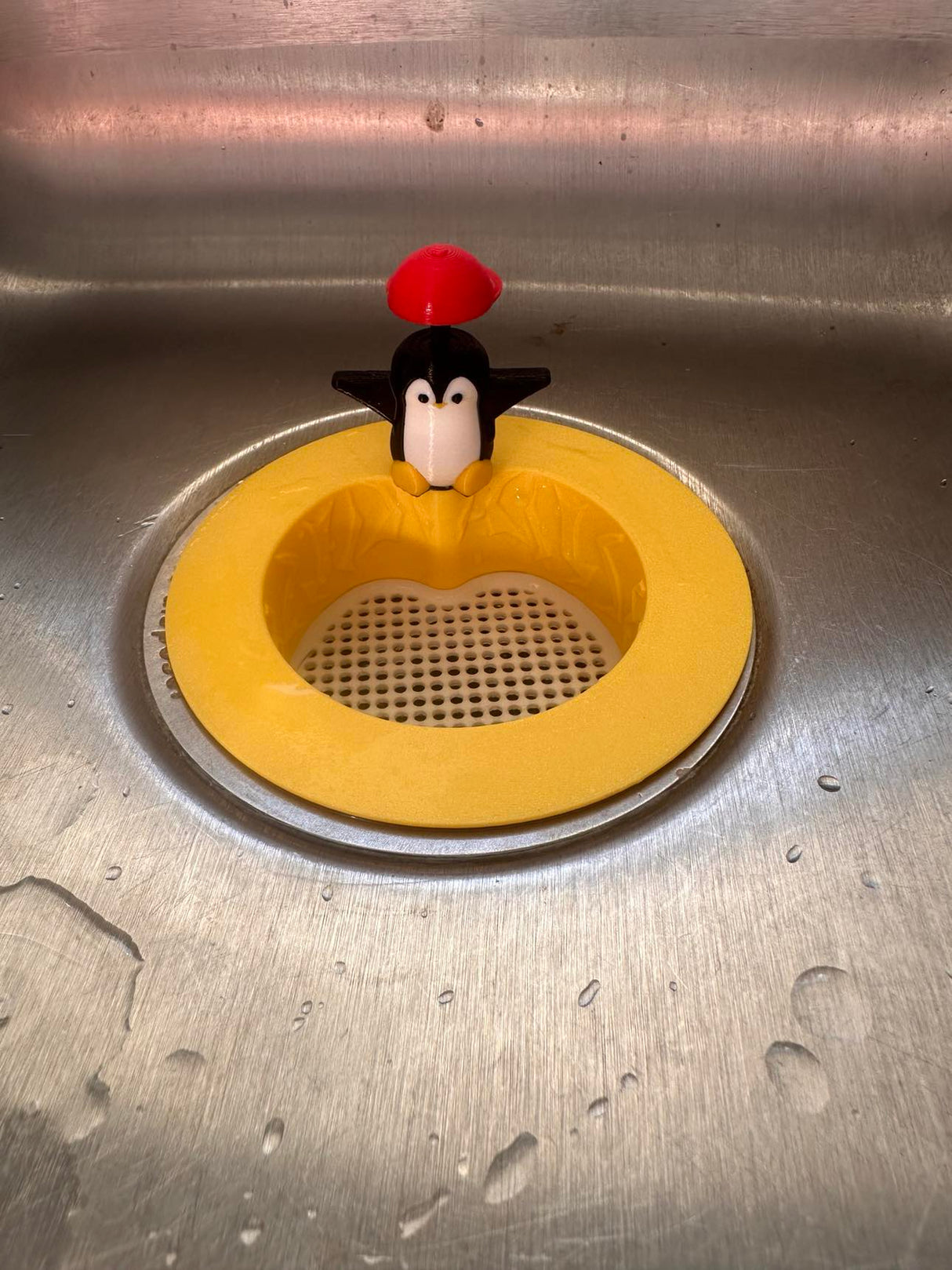 Adorable 3D-Printed Penguin Sink Strainer – Eco-Friendly and Functional Drain Protector