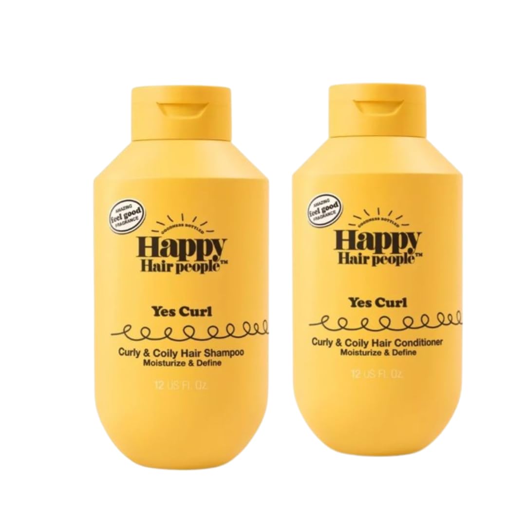 Happy Hair People Curly & Coily Hair Shampoo + Conditioner – 12 fl oz (Combined pack)