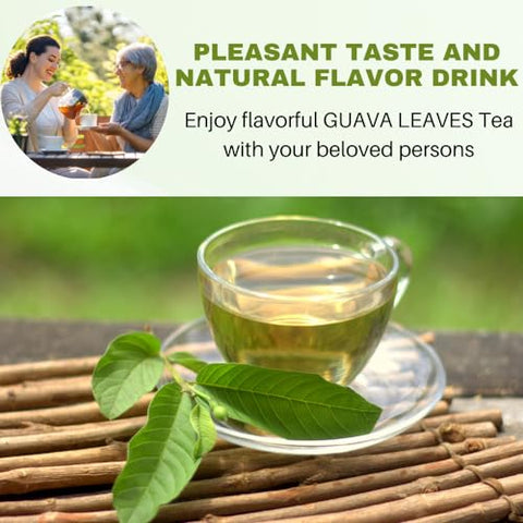100 Natural Guava Leaves Tea Bags - Hojas de Guayaba Tea Bag, Dried Guava Leaves Tea, Guayaba Leaves Guava Tea, Pleasant Taste, Caffeine Free, No Sugar Guava Tea Bag, Dried Guava Leaf Tea Bag