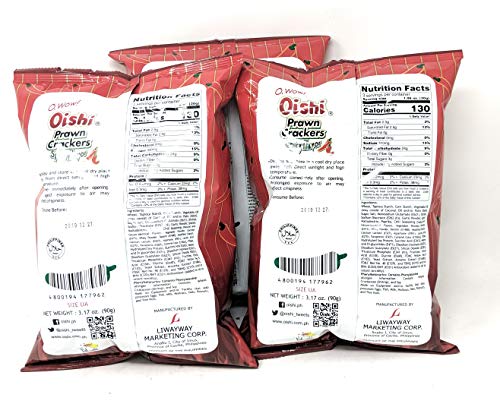 Oishi Prawn Crackers Spicy Flavor 90g, 3 Pack