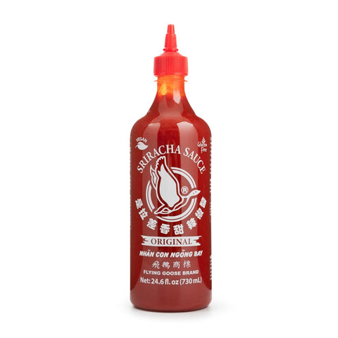 Sriracha Hot Chilli Sauce by Flying Goose - Vegan, Gluten Free, Ready To Use, Product of ThaiLand - Net WT: 24.6 Fl Oz (730 ml) (Pack of 1)