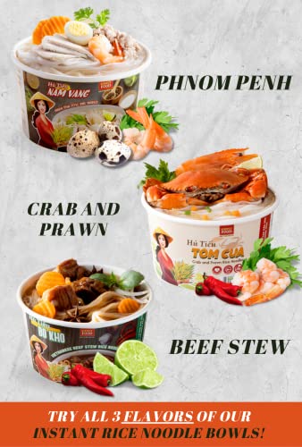 SIMPLY FOOD Instant Phnom Penh Rice Noodles (Hủ Tiếu Nam Vang) - 9 BOWLS/ 75g