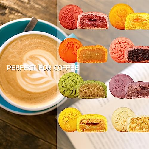 ONETANG Assorted Lava Mooncakes, 流心月饼, 8种口味, Mid-Autumn Festival Mix Lave Cakes, 2024 Freshly Baked, Mid-Autumn Festival, Family Gifts, Hui Jia 回家, 14.1oz (400 g)