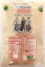 Three Ladies USDA Organic Thai Long Grain Jasmine Rice 5 Pounds, Product of Thailand