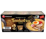 Nongshim Tonkotsu Ramen Premium Noodle Soup, Spicy Sauce, Rich Pork Broth, 3.56 oz, 6 ct