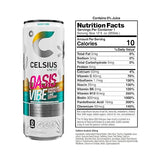 CELSIUS Sparkling Energy Drink - 12 fl oz (Pack of 6) - Variety Pack (Oasis Vibe, Fantasy Vibe, Peach Vibe, Arctic Vibe, Tropical Vibe) Available Kind, Functional Essential Energy Drinks, Zero Sugar - By World Group Packing Solutions