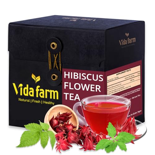 75 Hibiscus Tea Bags, Natural Dried Hibiscus Flowers Tea Bags