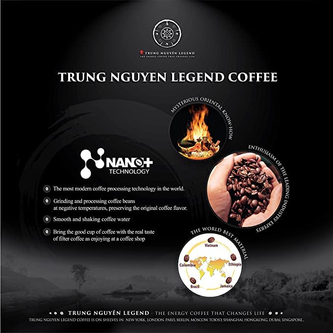 Trung Nguyen Legend Classic, Premium Instant Coffee for Energy Boost by NANO+ Technology - 50 Packets/Bag