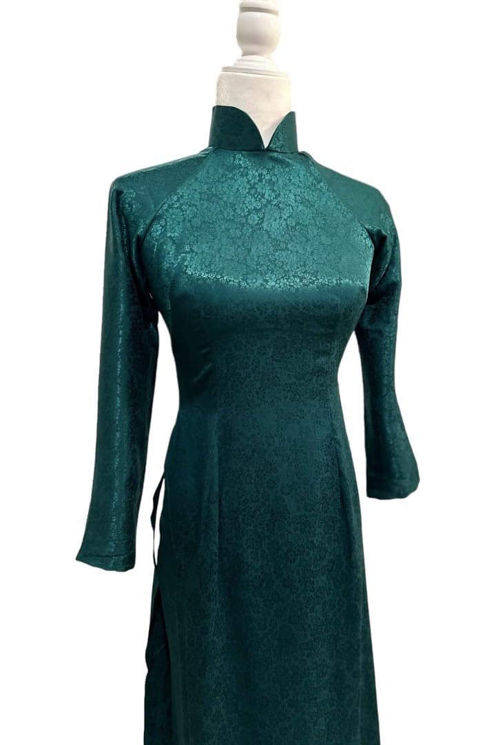 A44 Green Ao Dai Gam No Pants Ao dai Vietnam Vietnamese Traditional Ao Dai For Women, Ao Dai For Women, Vietnamese Dress For Women, Ao Dai Dress For Women ao dai Tet Lunar New Year (2XL)