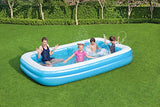 Family Lounge Pool, Rectangular Inflatable Set, 10ft x 7ft x 27in | Above Ground Pool, Blue