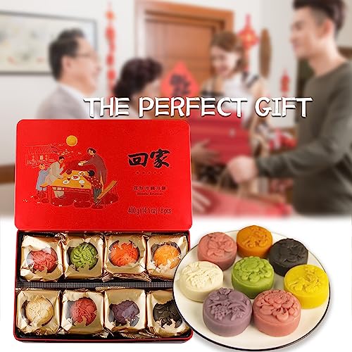 ONETANG Assorted Lava Mooncakes, 流心月饼, 8种口味, Mid-Autumn Festival Mix Lave Cakes, 2024 Freshly Baked, Mid-Autumn Festival, Family Gifts, Hui Jia 回家, 14.1oz (400 g)