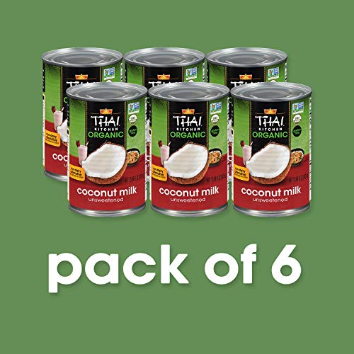 Thai Kitchen Organic Unsweetened Coconut Milk, 13.66 Fl Oz (Pack of 6)