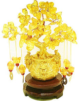 Feng Shui Citrine/Citrine Money Tree and Citrine Tree, Faucet Crystal Tree/Chinese Dragon Fortune Crystal Tree/Gift Tree (Yellow)