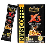 King Coffee 3in1 X3 Instant Vietnamese Coffee Packets, Box 12 sticks x 0.95 oz (27g)