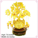 Feng Shui Citrine/Citrine Money Tree and Citrine Tree, Faucet Crystal Tree/Chinese Dragon Fortune Crystal Tree/Gift Tree (Yellow)