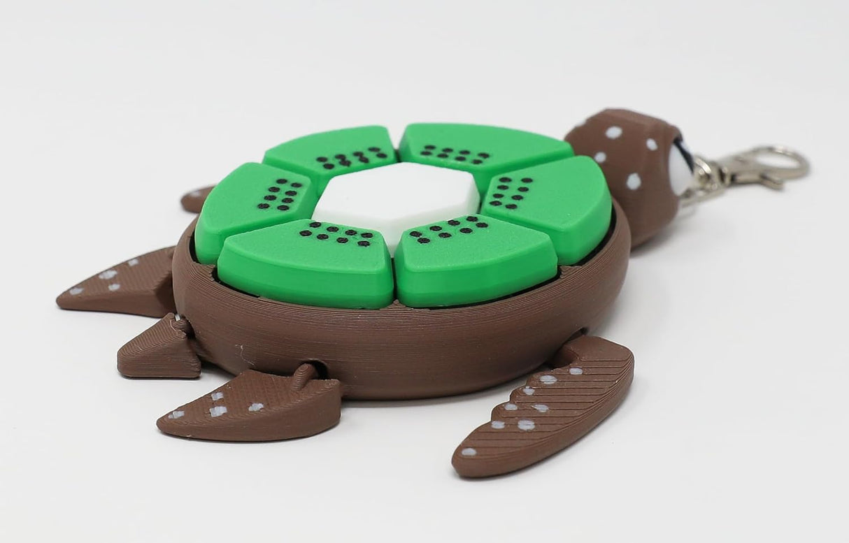 Fruit Turtle Fidget Clicker Keychain 3D Printed - Sensory Stress Relief Toy for Autism, ADHD, Anxiety, and Fidgeting (Kiwi Turtle)