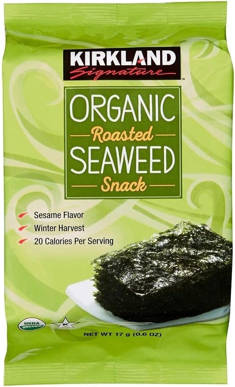 Kirkland Signature Organic Roasted Seaweed Snack Pack of 10 (0.6 Ounces each)
