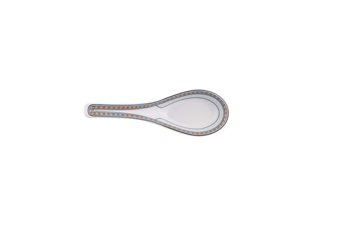 Nethan by MinhLong Premium Porcelain Ceramic Soup Spoon - 5.12 Inches (6, Four Precious)