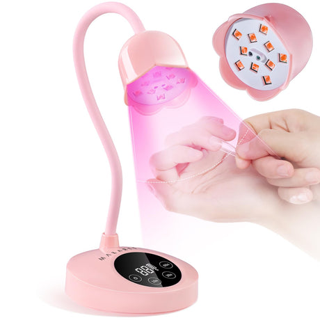 Makartt UV LED Nail Lamp - Mini UV Light for Gel Nails Polish Fast Curing Goosenecks Lamp 30W Rechargeable LED Nail Light Nail Dryer with 4 Timers & Auto Sensor for Salon Home DIY Use