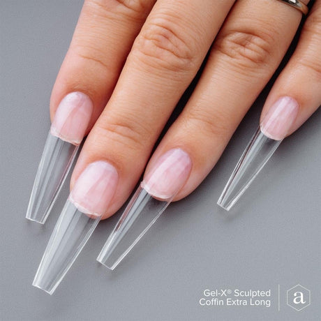 Apres Gel-X® Sculpted Coffin Extra Long Nail Tips | Premium Quality, 14 Sizes 00-9 | Half-sizes Included (Clear, 168)…
