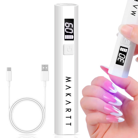 Makartt UV LED Nail Lamp - Mini UV Light for Gel Nails Polish Fast Curing Goosenecks Lamp 30W Rechargeable LED Nail Light Nail Dryer with 4 Timers & Auto Sensor for Salon Home DIY Use