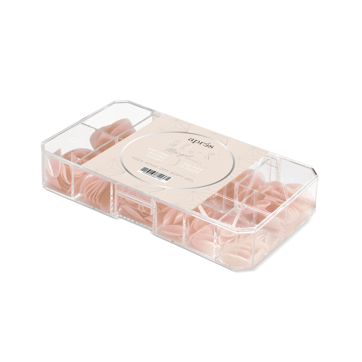 Apres Neutrals Gel-X Margot Box Of Press On Nails, 11 Sizes 00-9, Soft Gel Nail Tip Box (150pcs) (Almond Short, 150)