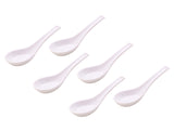 Nethan by MinhLong Premium Porcelain Ceramic Soup Spoon - 5.12 Inches (6 spoons, Plain White)