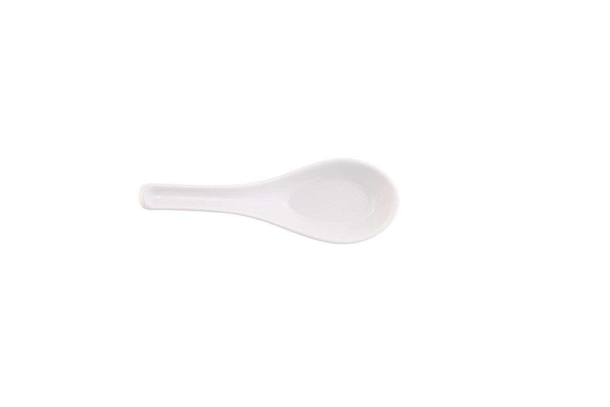 Nethan by MinhLong Premium Porcelain Ceramic Soup Spoon - 5.12 Inches (6 spoons, Plain White)