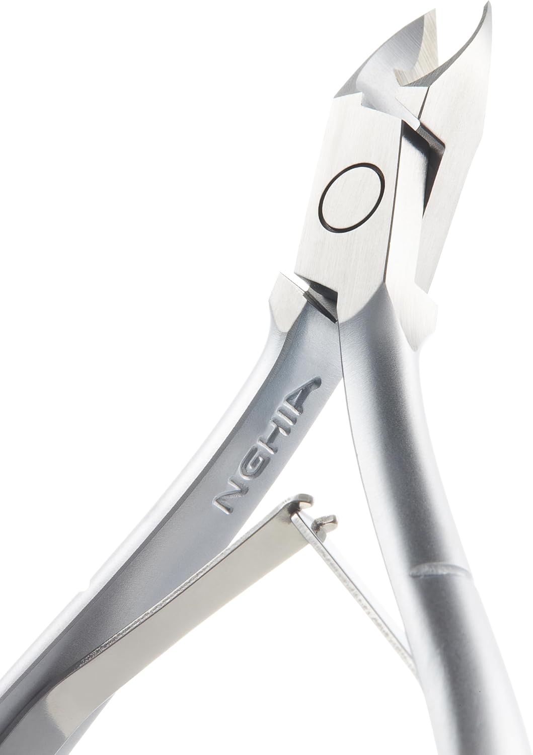 NGHIA Limited Stainless Steel Nail Nipper - M-03: Precision Acrylic Nipper with Grey Plated Jaw, Curve Handle, and Double Spring