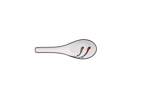 Nethan by MinhLong Premium Porcelain Ceramic Soup Spoon - 5.12 Inches (6 spoons, balloon)