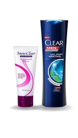 SnowClear Clear Men's Anti-Dandruff Shampoo 165 ml and Conditioner 50ml (Pack of 2)