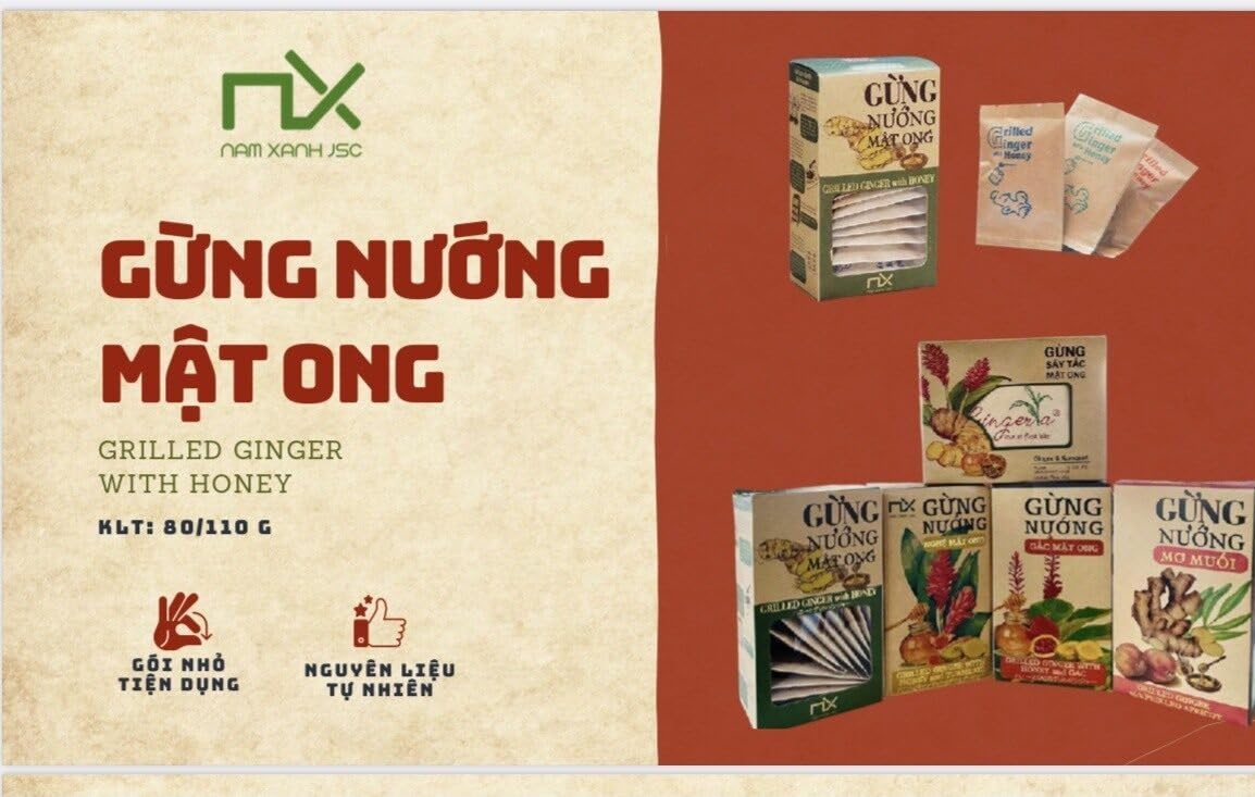 Grilled Ginger with Honey Gung Nuong Mat Ong Traditional Vietnamese Ginger Snack 14 sticks/box