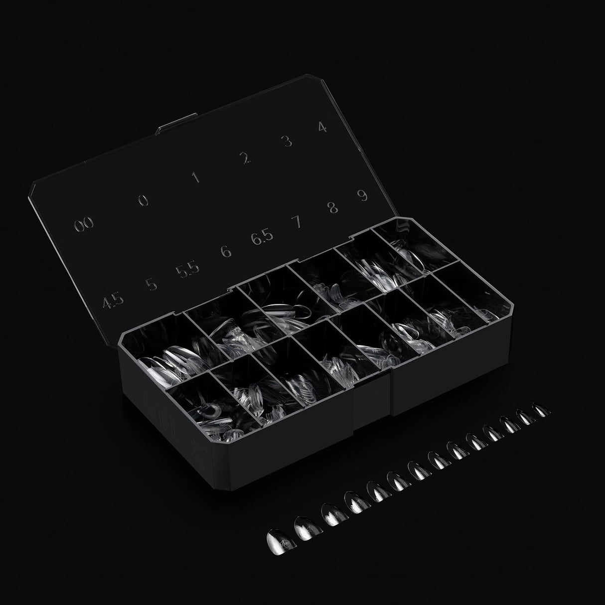 Apres Gel-X® Round Box of Nail Tips | 280 Gel-X Tips, Soft Tips, 14 Sizes 00-9 | Half-sizes Included (Natural Round Extra Short, 280.00 Fl Oz (Pack of 1))